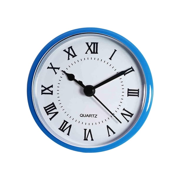 Inserto de reloj, mini reloj de repuesto de 3,54 pulgadas con fácil instalación, a juego Número romano azul