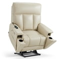 thumbnail image 6 of MCombo 450LB Oversized Dual Motor Power Lift Recliner Chair for Big Tall Elderly, Hidden Cup Holders, Faux Leather, Cream White, 6 of 10