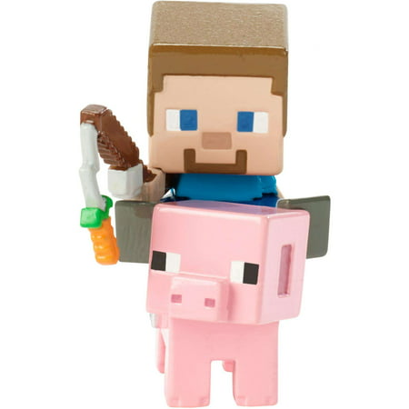 Minecraft Deluxe Mini Figure Steve On Saddled Pig