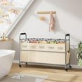 thumbnail image 6 of Laundry Sorter 5 Sections, Laundry Hamper with Heavy Duty Lockable Wheels and Removable Bags, 5 Bag Rolling Laundry Sorter Cart for Dirty Clothes Storage, Laundry Separator Hamper, Beige, 6 of 12