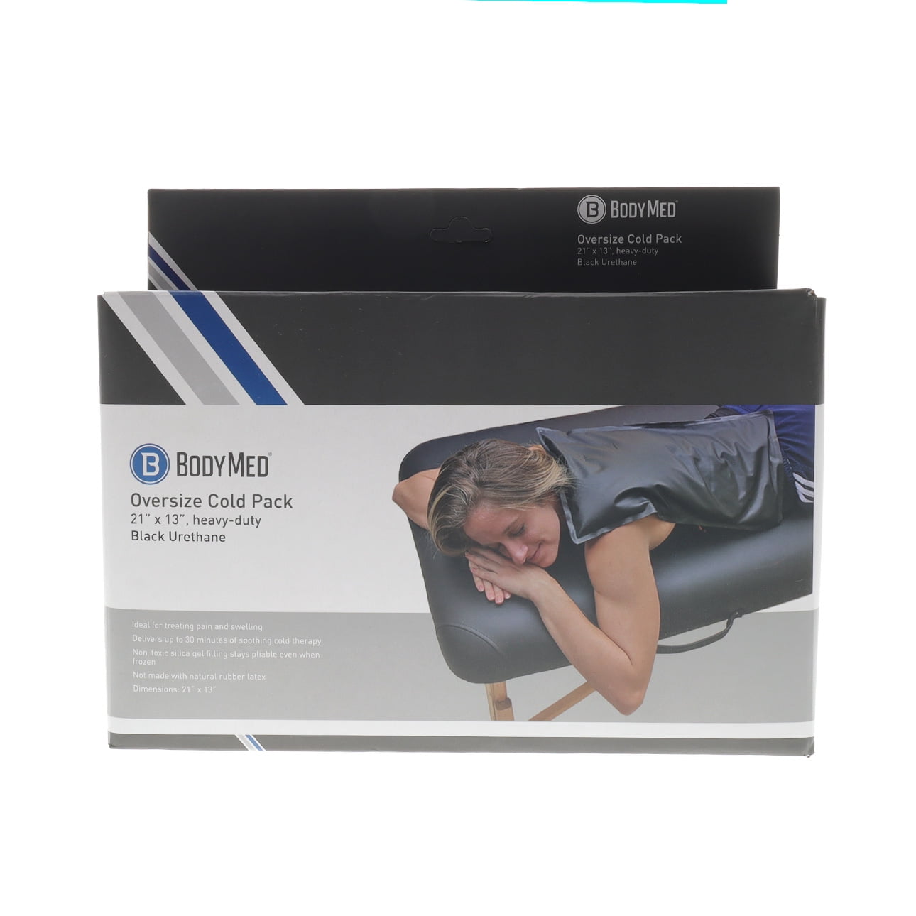 BodyMed Heavy Duty Black Urethane Cold Packs – Reusable Flexible Ice Pack for Injuries – Cold Packs for Back Pain –Oversize, 21 in. x 13 in.