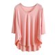 thumbnail image 2 of Blusa de pijama de manga larga para mujer, cuello en V, mangas 3/4, suelta, color liso, para estar en casa, blusa de pijama, blusa modal para mujer, 2 of 6
