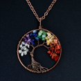thumbnail image 5 of MINKUROW Tree of life - Gemstone Chakra Jewelry Colorful Bronze Chain Necklace - Mothers Day Gifts, 5 of 5