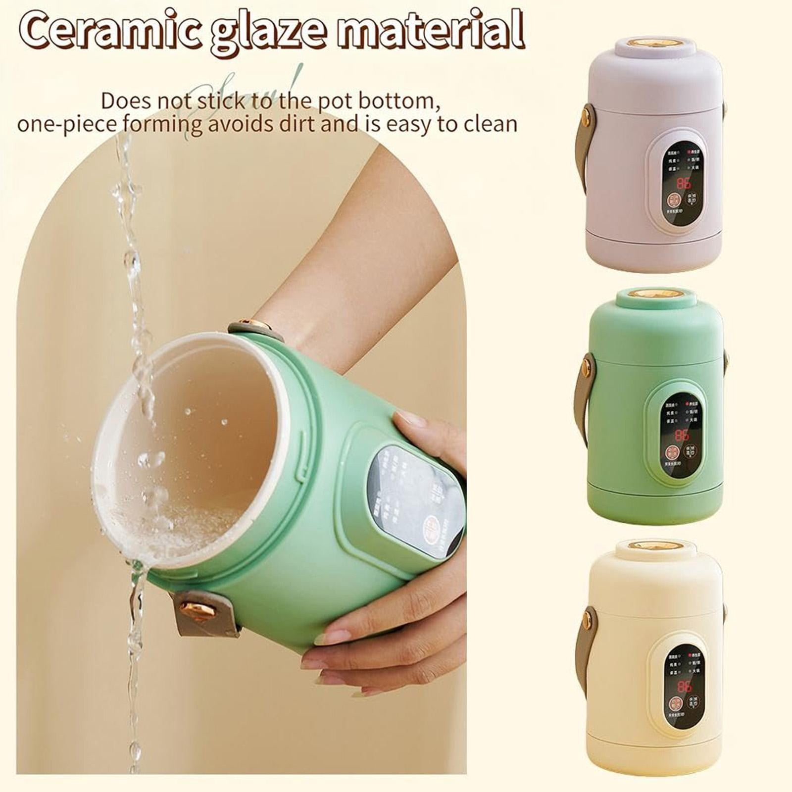 Portable Electric Ceramic Slow Cooker Steamer Multifunctional Pot Rice Porridge