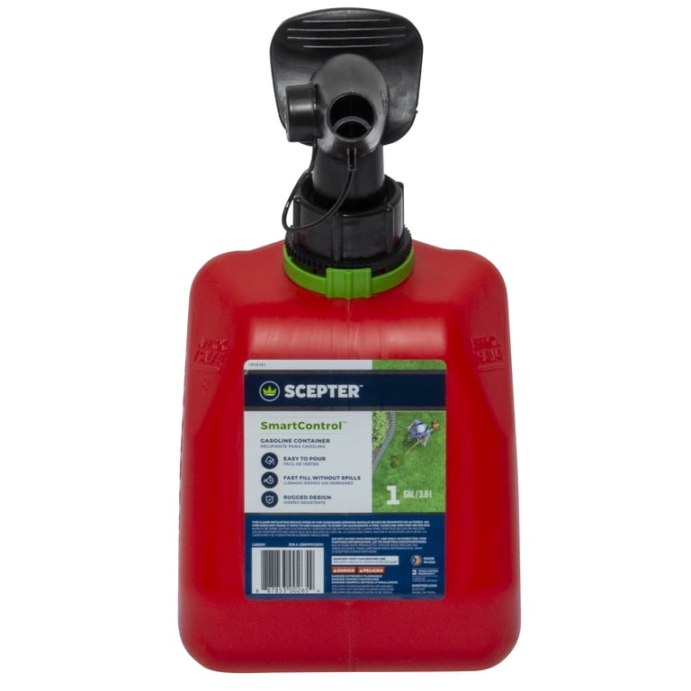 Scepter SmartControl Gas Can, 1 Gallon Red Fuel Container with