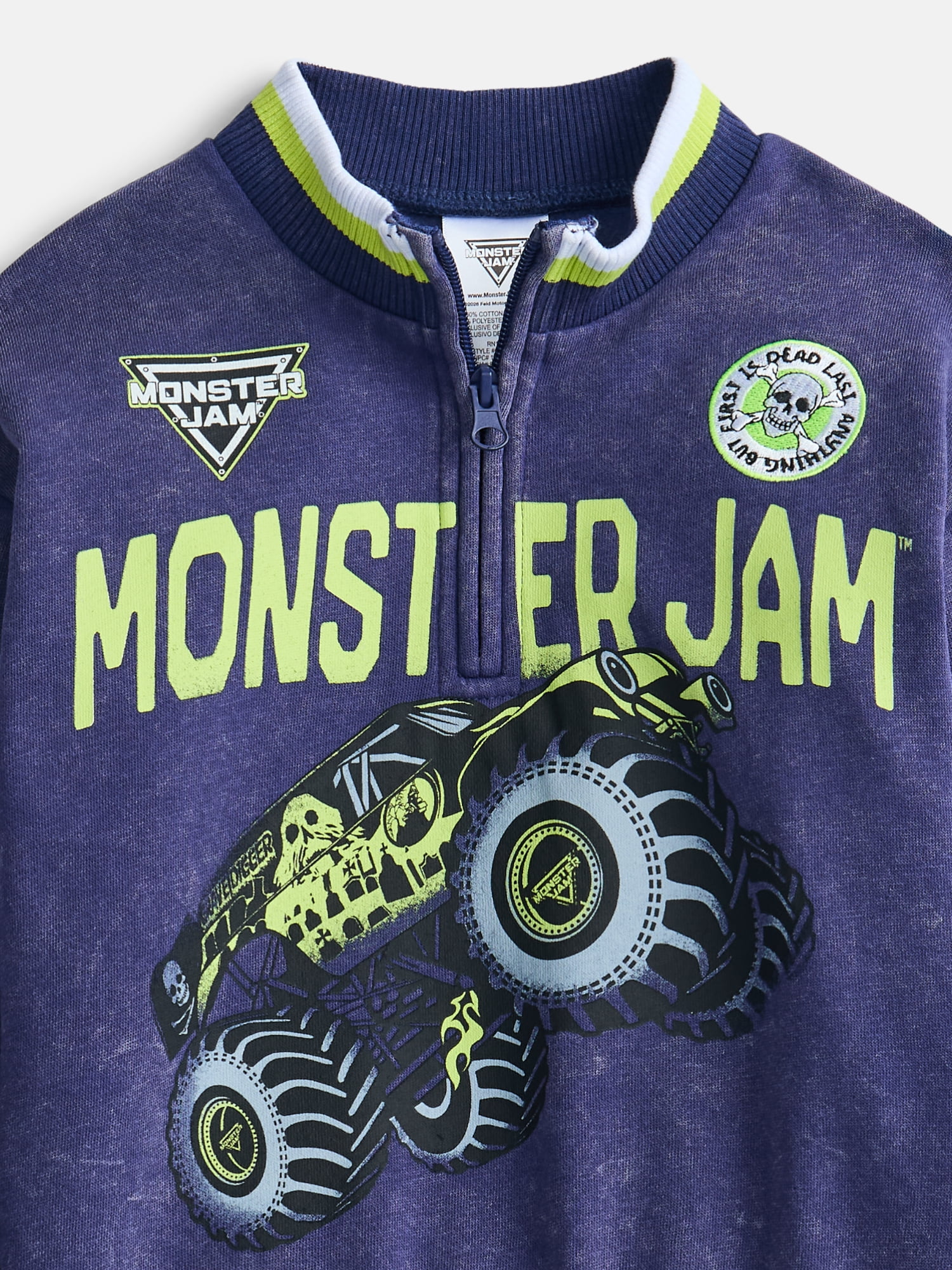 Monster Jam Toddler Boys Quarter Zip Pullover and Pants Set, 2-Piece, Sizes 12M-5T