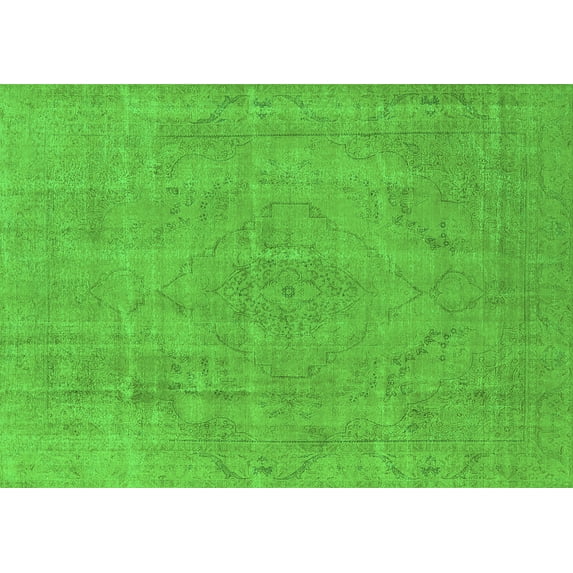 Ahgly Company Indoor Rectangle Oriental Green Industrial Area Rugs, 5' x 7'