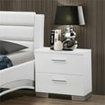 thumbnail image 3 of Bowery Hill 2 Drawer Nightstand in Glossy White and Chrome, 3 of 3