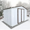 thumbnail image 3 of Garvee Outdoor Metal Garden Shed with Lockable Double Door Metal Garden Sheds with Lockable Double Door for Yard White 8x10 Ft, 3 of 5