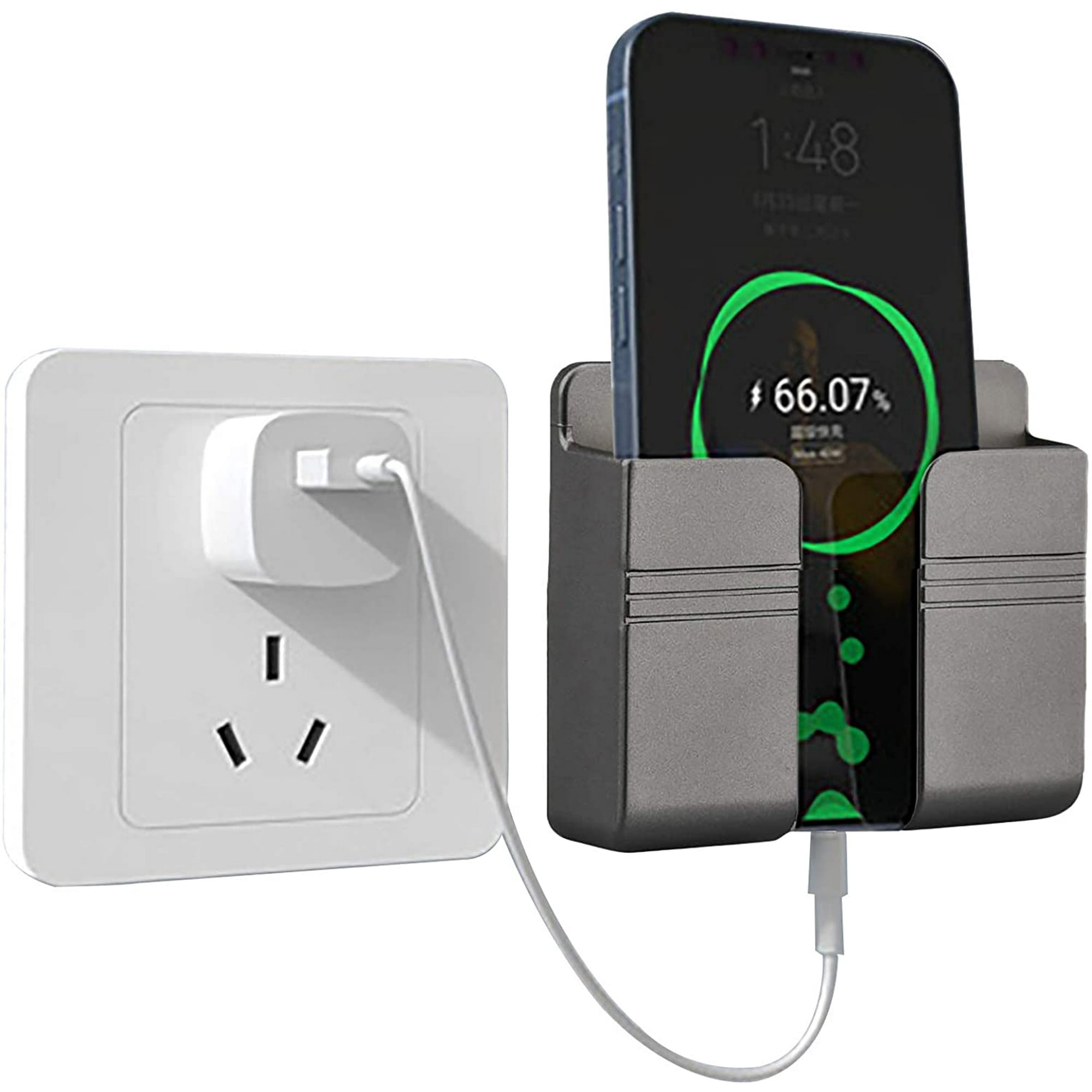 Boîte De Rangement Murale Pour Télécommande, Chargeur, Articles Divers, Support De Téléphone Portable, Accessoires De Rangement (rouge + Jaune + Blanc