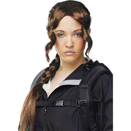 District Girl Katniss Wig Braid Girl on Fire Teen Adult Costume New, Style FW92187