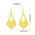 thumbnail image 2 of Fiudx Pendientes de Madera, Elegante Diseño Geométrico Hueco, Accesorio Ligero y Versátil, Forma Cuadrada Única, Prenda de Moda, para Uso Diario Informal, Disponible En 8 Colores., 2 of 5