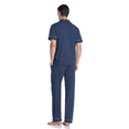 thumbnail image 5 of MAYFISH 100% Cotton Men's Sleepwear Short Sleeve Top and Long Pants Pajama Set Summer Breathable Pjs with Pockets (Heather Navy,L), 5 of 7