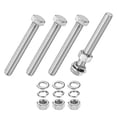 thumbnail image 1 of Uxcell 4-Pack Hex Head Screw Bolt with Nuts Flat & Lock Washers M12x90mm, 1 of 6