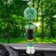 thumbnail image 5 of Decoración del espejo retrovisor colgante del coche | Adorno colgante para el interior del automóvil verde | Artesanía de tejido tejido a mano | Símbolo de entrada segura | Plástico | 9,84 x 1,57 x, 5 of 6