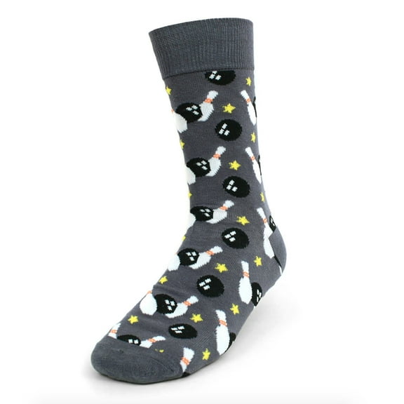 Urban-Peacock Men's Novelty Fun Socks - Bowling in Gray - 1 Pair