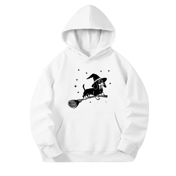 hengsof Girls Halloween Warm Hoodie Kids Print Pullover with Pocket Toddler Fall Winter Long Sleeve Sweatshirt 3-14Years
