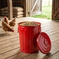 thumbnail image 5 of Plexon 5 Gallon Small Metal Trash Can with Lid Outdoor Galvanized Steel Bucket with Lid 5 Gal Storage Can for Dog Food Bird Seed Storage Container Rodent Pet Proof, Red, 5 of 9