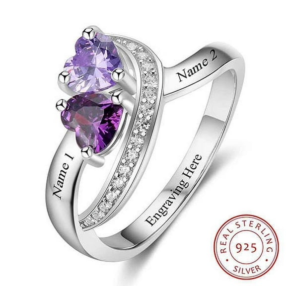 Personalized Planet Mother's Day Cubic Zirconia CZ Ring .925, Sterling Silver