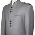 thumbnail image 2 of Mens Apollo  King  Banded Collarless suit Chinese Mandarin Wide leg AG93 Gray, 2 of 11