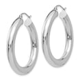 thumbnail image 2 of 14k White Gold 5mm Tube Hoop Earrings Round, 2 of 8