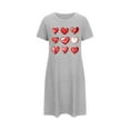 thumbnail image 4 of Camisón corto de mujer, vestido de largo medio con estampado de moda, camisón corto extragrande de mujer, camisón de manga corta con estampado de pecho a la moda, camisón de mujer, 4 of 6
