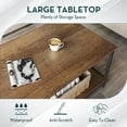thumbnail image 6 of Coffee Table with Storage 2-Tier Industrial Center Table for Living Room, Rectangle Wood Table for Small Spaces Apartment Home Office, Walnut, 6 of 13