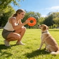 thumbnail image 5 of Dog interactive toys for Boredom, Guaranteed indestructible Dog toy, 6 in, Silicone Rubber, Red Ring, dental Care, Small Canines, 1 Pc (168 Chars), 5 of 6