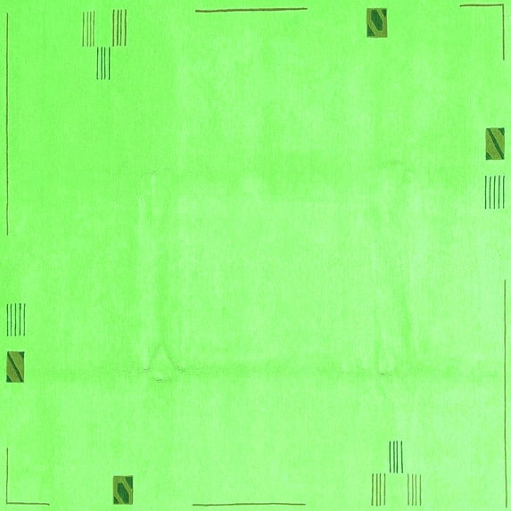 Ahgly Company Indoor Square Solid Green Modern Area Rugs, 3' Square