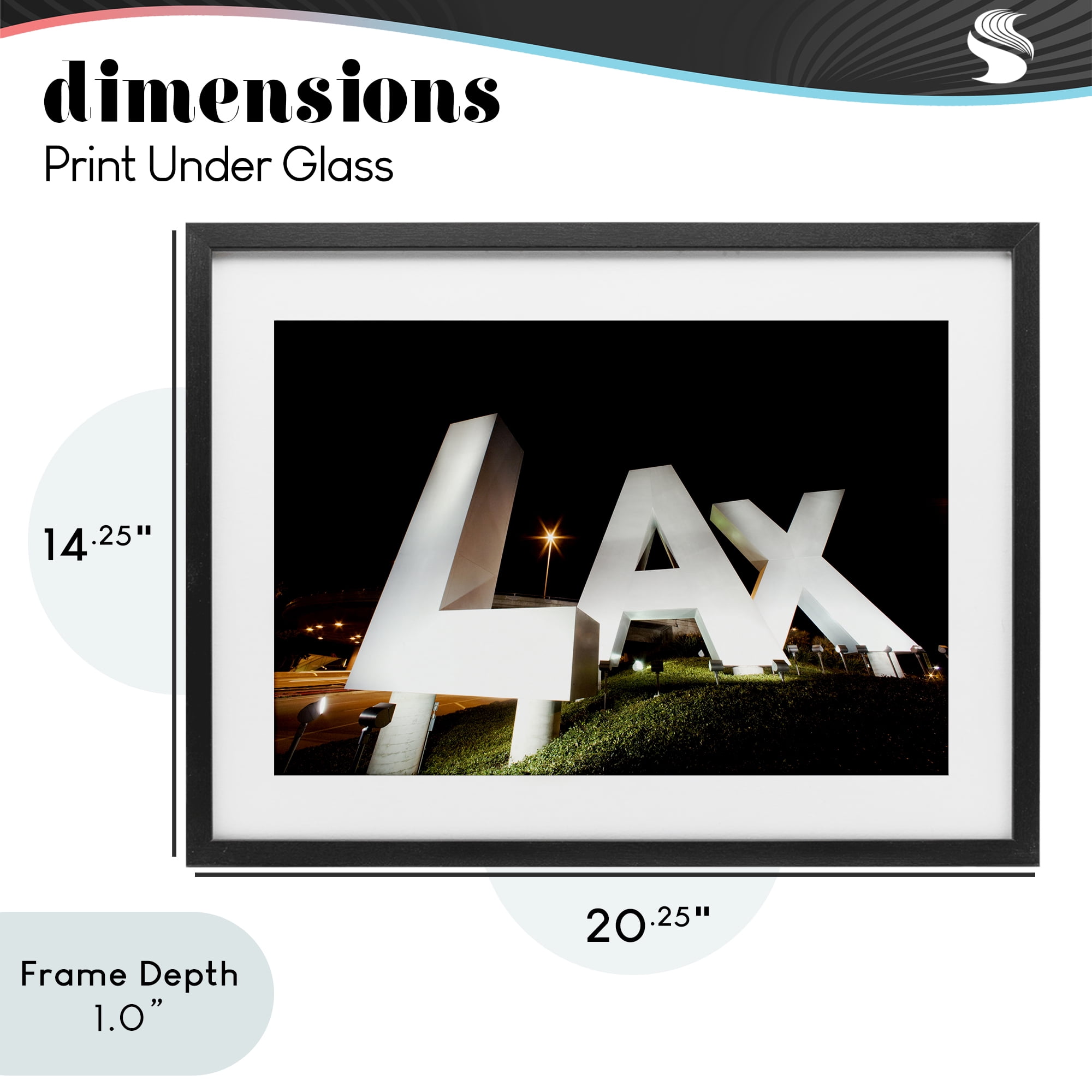 Stupell Industries LA Airport Structure Black Framed Print Under Glass, design by Scott Stulberg