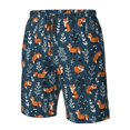 thumbnail image 4 of Rocae Playful Foxes Forest Blues for Men's Beach Shorts Casual Elastic Waist Drawstring Summer Beach Shorts,S-3XL-Medium, 4 of 6