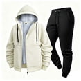 thumbnail image 2 of LEKWK Fleece Lined Tracksuit Men 2 Piece Outfit Winter Warm Athletic Sweatsuit Zip Up Hoodie and Joggers for Gym Running Activewear, 2 of 8