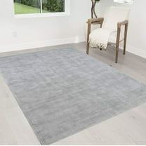 HR Silver Color Rugs Tencel Ultra-Soft Hand Knotted in India 6x9 Rugs for Livingroom