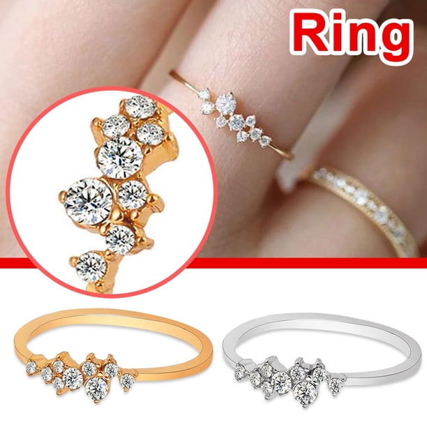 Fiudx Conjunto de Circonitas, Elegante Anillo de Garra Bicolor, Elegante Pulsera para Mujer, para Inspirar Confianza En Fiestas, Ideal para Unregalo Romántico, Sorpresa de San Valentín, Fabricado con
