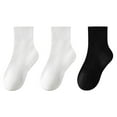 thumbnail image 2 of Crew Socks for Juniors Boys & Girls 3 Pack Toddlers Kids Cotton Moisture-Wicking Breathable Solid Multipack Sports Workout Ankle Sock, 2 of 6