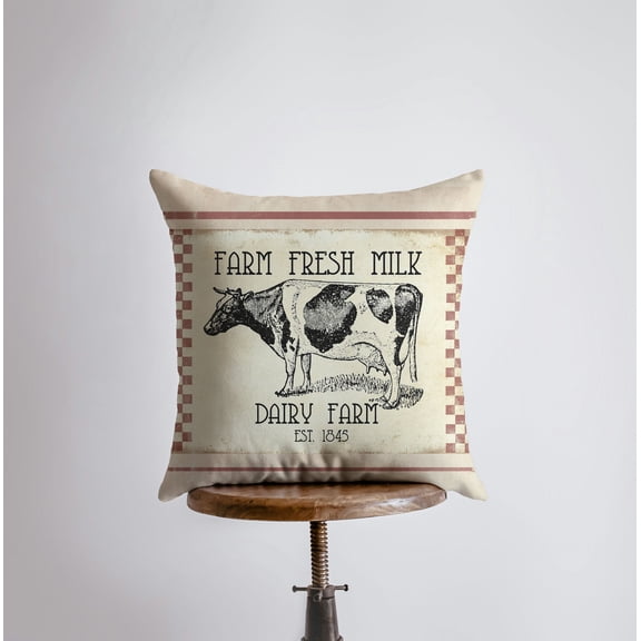 Farm Fresh Milk Dairy Cow Pillow Cover | Farmhouse Pillow | Farmhouse Decor | Home Décor | Farmhouse Decor | Throw Pillows | Rustic Decor