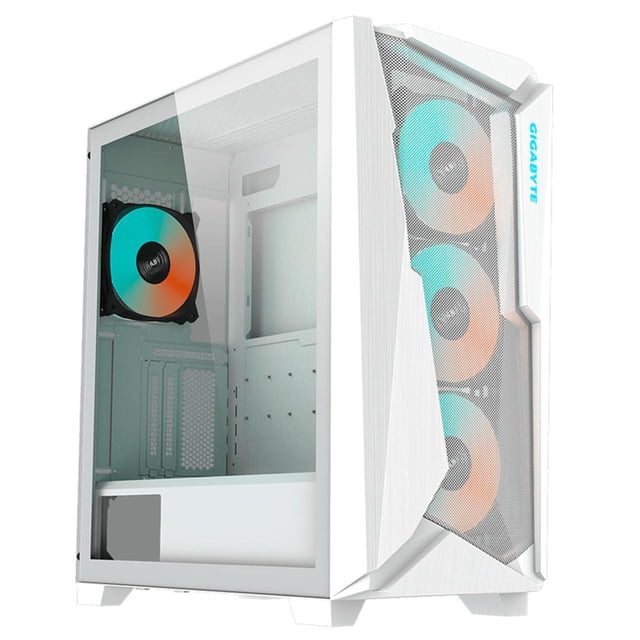 Gabinete Gamer GIGABYTE C301 GLASS WHITE E-ATX 4 Fan ARGB Cristal Templado GB-C301GW Gigabyte GB-C301GW GLASS BLANCO RGB M-ATX CRISTAL TEMPLADO