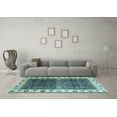 thumbnail image 3 of Ahgly Company Indoor Square Abstract Light Blue Modern Area Rugs, 8' Square, 3 of 4