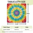 thumbnail image 2 of Rainbow Tie Dye Mandala Pattern Square Fitted Tablecloth with Elastic Edge,Square Table Cover,Washable Elastic Table Cover for Home Kitchen Party Decor 36"x36", 2 of 6