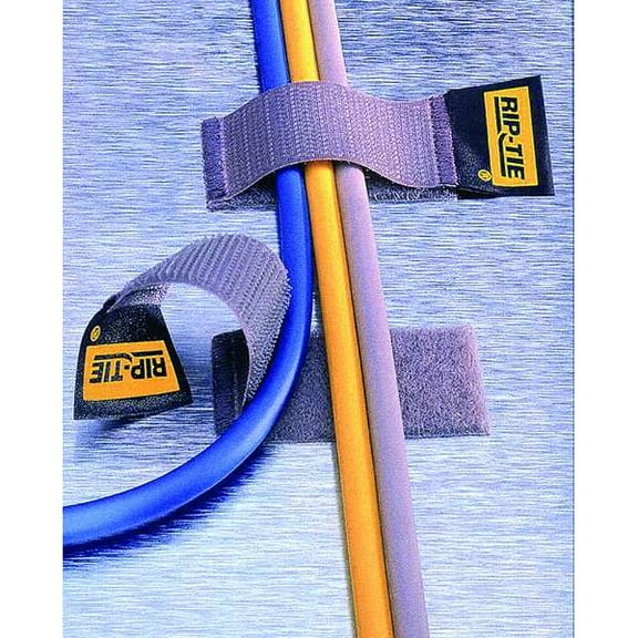 Rip-Tie Hook-and-Loop Mountable Tie,4 in,Gry,PK5 C-04-005-GY