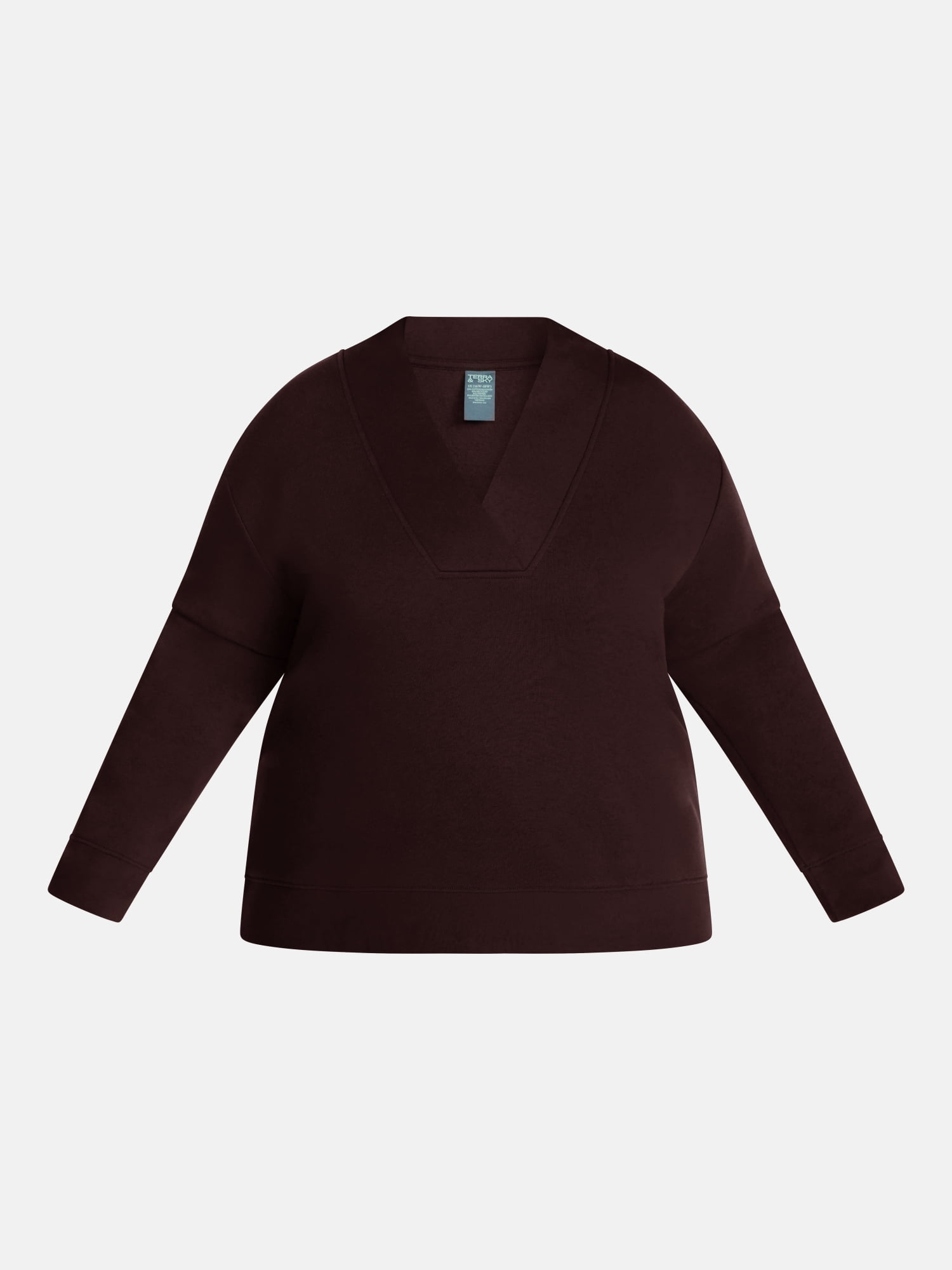 Terra & Sky Women's Plus Fleece Cowl Neck Sweatshirt, Sizes 0X-5X