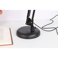 thumbnail image 4 of Lámpara de Escritorio, Luz de Lectura con Brazo Oscilante de Metal, Base o Abrazadera Intercambiable, Lámpara de Mesa de Clásica con Clip de Arquitecto, Junta Múltiple, Brazo Ajustable (Negro), 4 of 5