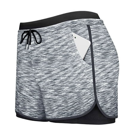 

Okbop Athletic Shorts for Women Summer Run Elastic Wasit Workout Shorts With Liner Pockets Sport Yoga Shorts Maternity Shorts Gray S(4)