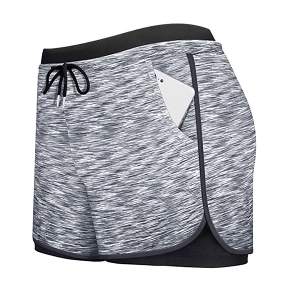 AXXD Yoga Shorts With Pockets,Yoga Shorts With Pockets for Women,Women Athletic Yoga Casual Stetch Shorts,Solid,High Waist Rise,Butt Lifting,PocketGray,L (US:8)