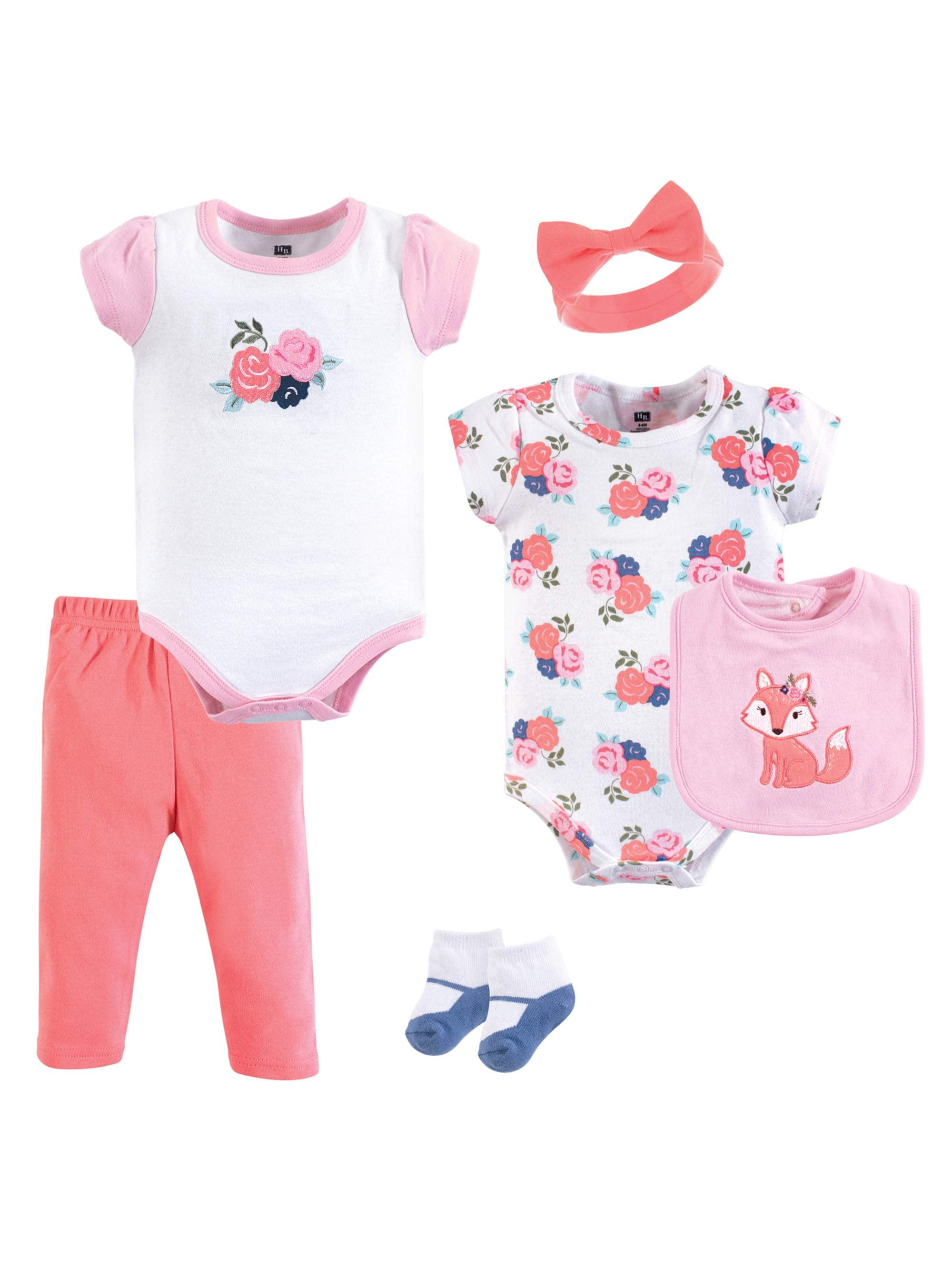 Hudson Baby Layette Set 6pc (Baby Girls)