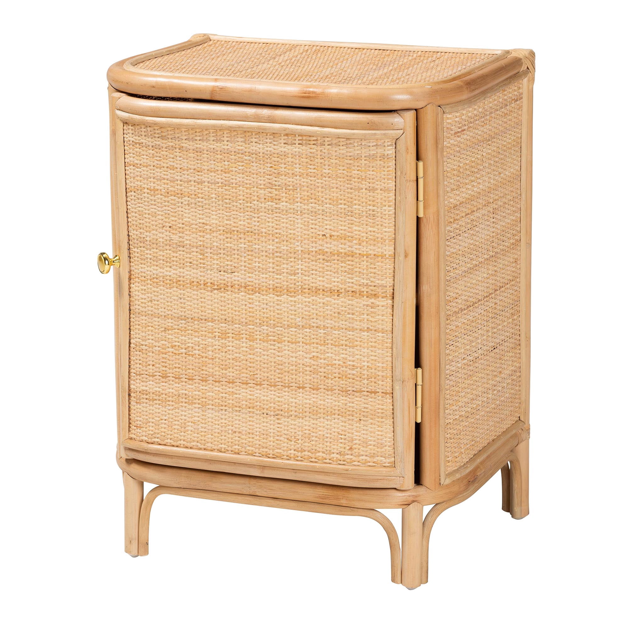 bali & pari Kiara Boho Nightstand, 1-Door, Natural