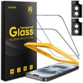 thumbnail image 1 of Protector de pantalla Lamicall 2+2 para iPhone 16 con lente de cámara 2, 1 of 7