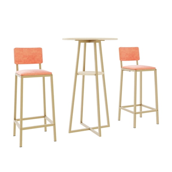 Beige and gold bar table three - piece / Space - efficient for small areas