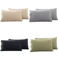 thumbnail image 3 of NUZYZ 2Pcs King Queen Stylish Solid Color Bed Pillow Case Cushion Cover Bedroom Decor, 3 of 7
