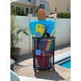 thumbnail image 3 of Essentially Yours Slim Rolling Pool Noodle Storage Organizer Bin, Space Saver, (14.4" W x 24.6" L x 42.5" H), Blue Style 428546, 3 of 10